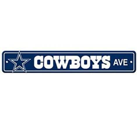 “Get the Cowboys Ave Metal Street Sign 4″x16″ showcasing your favorite NFL team’s logo for your man cave.”