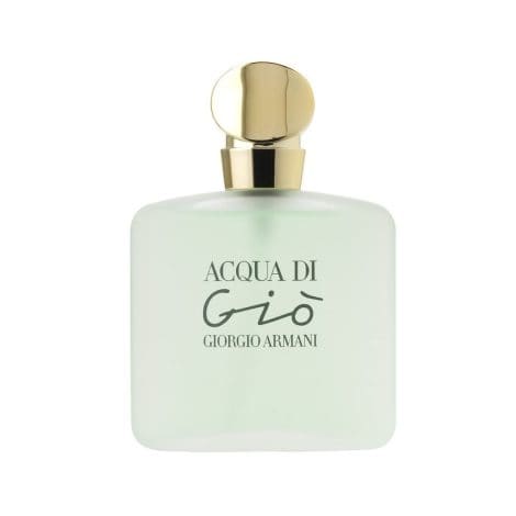 “ARMAANI’s refreshing Acqua Di Gio Perfume for Women. Experience the elegant essence in a 3.4 oz bottle.”