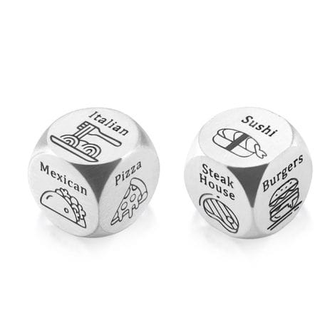 Fleure Esme 2-Piece Date Night Gift Set: Naughty Dice for Couples, Food Decision Dice, Perfect for Anniversaries, Birthdays, and Valentine’s Day.