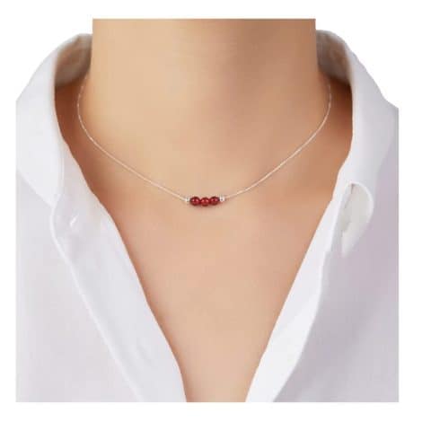 Handmade American Jewelry: Elegant Red Carnelian Crystal Pendant Necklace with Healing Stones, Perfect Gift for Women.