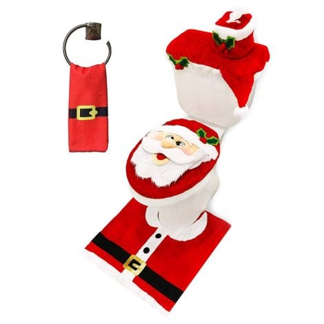 Get into the Christmas spirit with the JOYIN 5-Piece Santa Bathroom Decoration Set for festive indoor décor.