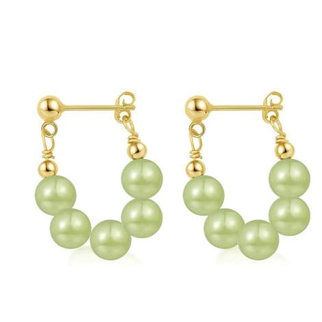 Green Hetian Jade Earrings, Elegant Studs, Handmade 925 Silver Gold Plated Jewelry Gift for Women.