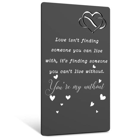 Black Vivopisew Wallet Card Insert for Him – Perfect Boyfriend Gift Idea for Birthday, Anniversary, Wedding. VCD34