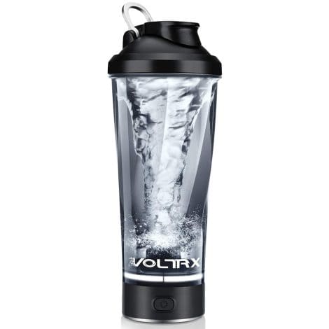 High-quality electric mixer bottle for protein shakes, 24 oz, made with BPA-free Tritan material. Includes USB charging.