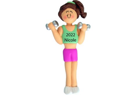 Customized Fitness Christmas Ornaments 2023 – ideal personalized gifts for female personal trainers and gym enthusiasts.