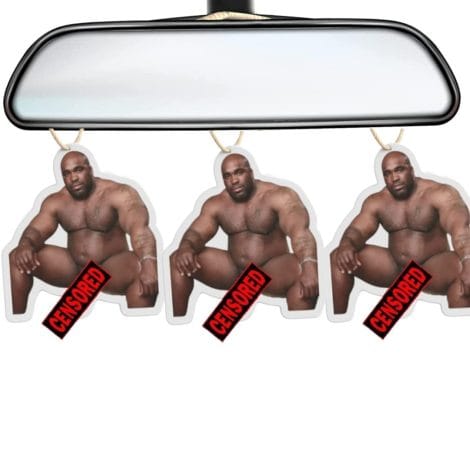 3-pack Funny Meme Air Fresheners featuring Barry Wood sitting on bed; perfect novelty gift for anyone.