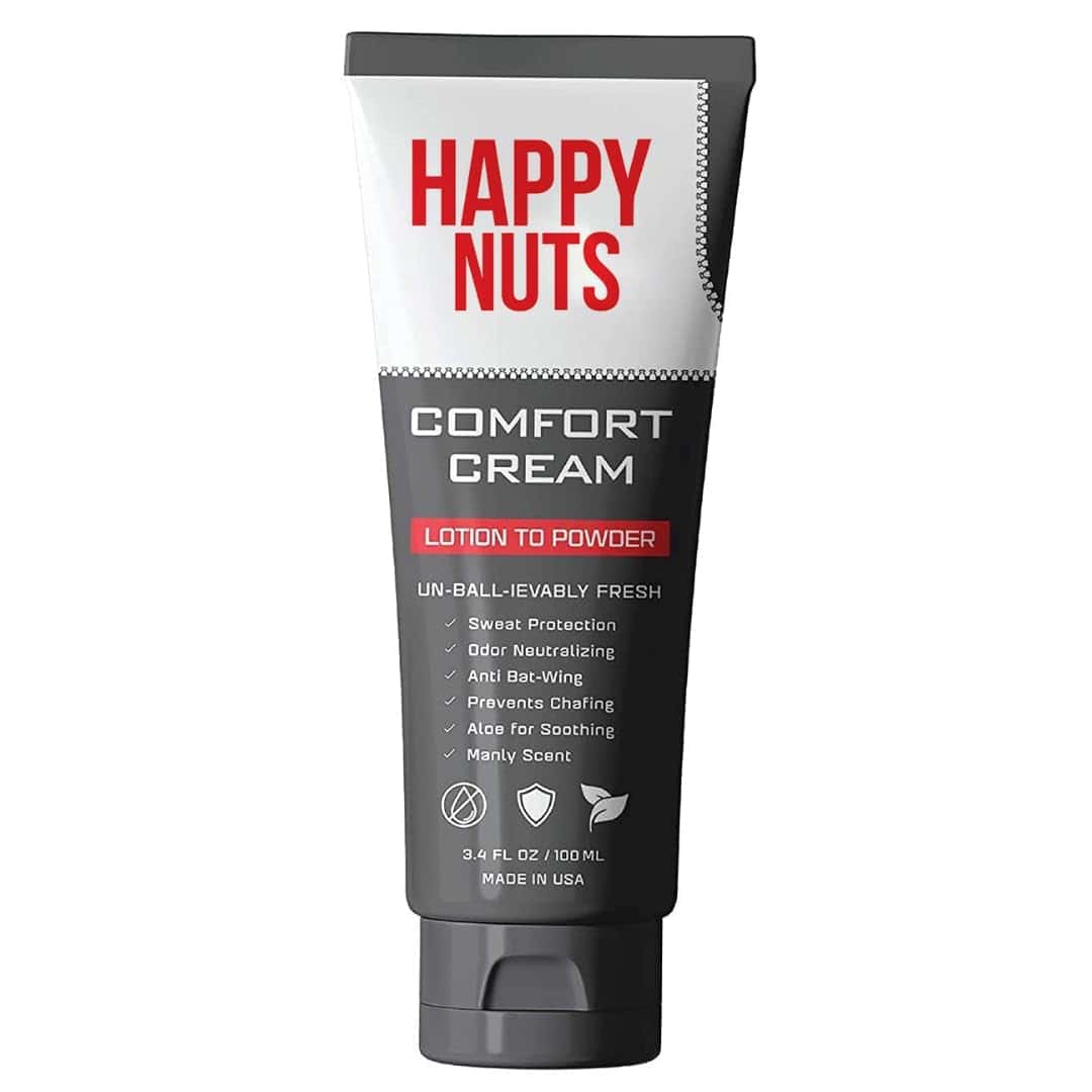 HAPPY NUTS Comfort Cream Deodorant For Men: Anti-Chafing Sweat Defense, Odor Control, Aluminum-Free Mens Deodorant & Hygiene Products for Men's Private Parts