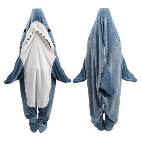 Warm and cozy adult hoodie with a shark design – perfect for lounging or sleeping.