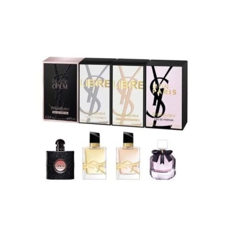 YSL Perfume Miniatures Travel Set: Elegant fragrance collection by Yves Saint Laurent, perfect for women on-the-go.