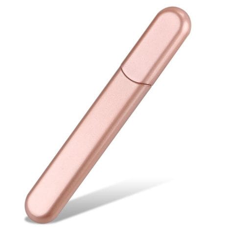 High-quality Glass Nail File in a Case, Diamond Salon Beauty Nail Buffer for Natural and Acrylic Nails. Perfect Christmas Gift, Pink.