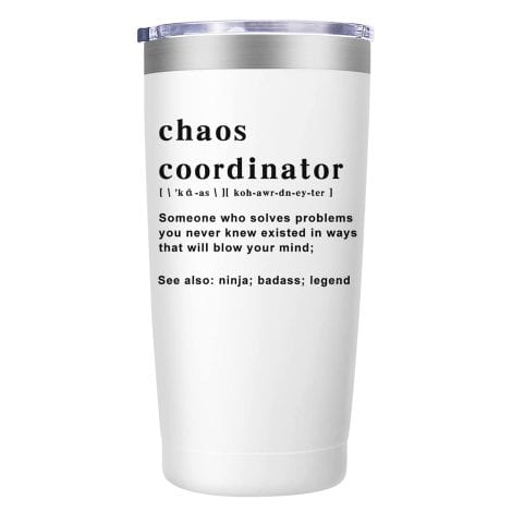 Get organized with the Chaos Coordinator tumbler – the perfect Christmas gift for your boss, teacher, or coworker.