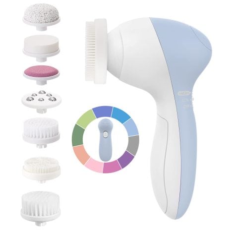 COSLUS 7in1 JBK-D Facial Cleansing Brush: Waterproof electric exfoliating spin cleanser for deep cleansing and spa-like experience.