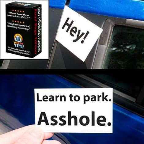 Funny NSFW Revenge Parking Cards: Prank terrible parkers & enjoy satisfaction. Perfect Xmas stocking stuffers for adults!