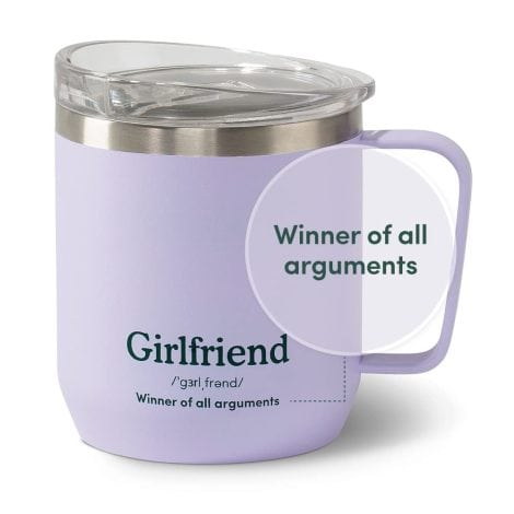 VAHDAM’s Girlfriend Mug – Perfect Christmas or Birthday Gift, Stainless Steel Insulated Coffee Mug-10oz for Her.