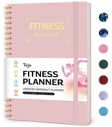 Pink Fitness Planner: A5 Workout Journal to Track and Achieve Wellness Goals, Perfect for Women & Men.