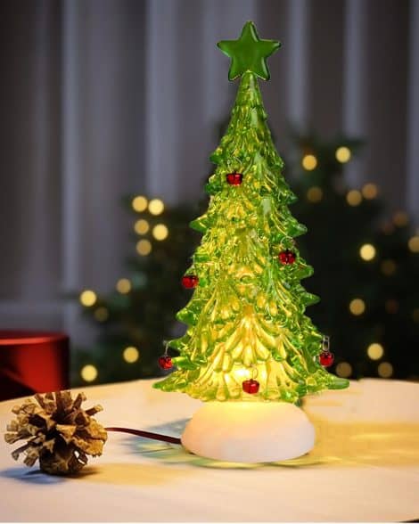 “Illuminate your desk with the stunning Bdor 12H Acrylic Christmas Tree, a perfect festive decoration!”