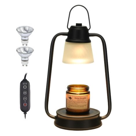 Timer & dimmer electric candle lamp warms and melts scented wax, perfect housewarming gift for her.