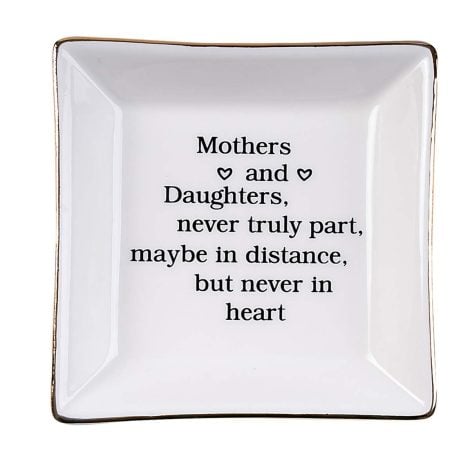 Ueerdand Mother-Daughter Ceramic Jewelry Tray: A perfect gift for Mom, ideal for special occasions like Mother’s Day, Christmas, and birthdays.