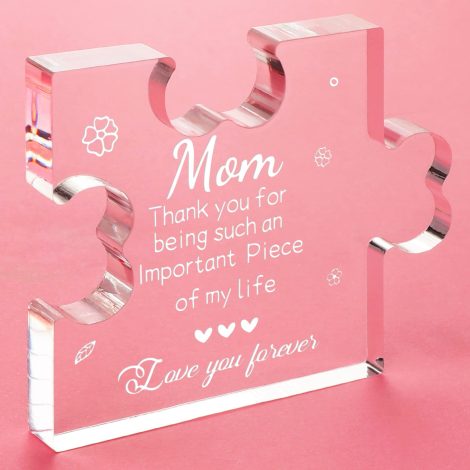 Unique Christmas gifts for Mom – a beautiful acrylic puzzle plaque, perfect for desk decorations and special occasions.