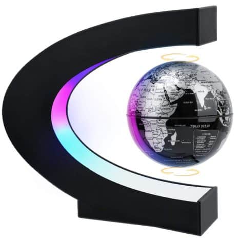 Floating Globe with LED Light, Unique Tech Gift for Men, Fathers, Boys, Girls and Kids. Perfect for Office or Home Decor.