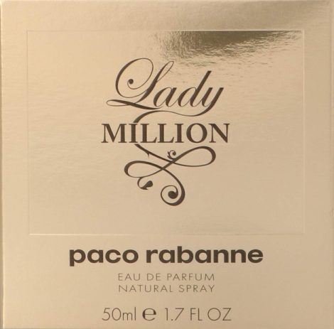 Introducing the Paco Rabanne Lady Million 1.7 oz Perfume Spray for an alluring and luxurious fragrance.