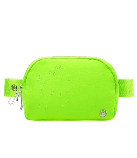 Fashionable unisex waterproof fanny pack for travel with adjustable strap, Mom’s Memory brand! (Fluorescent green)