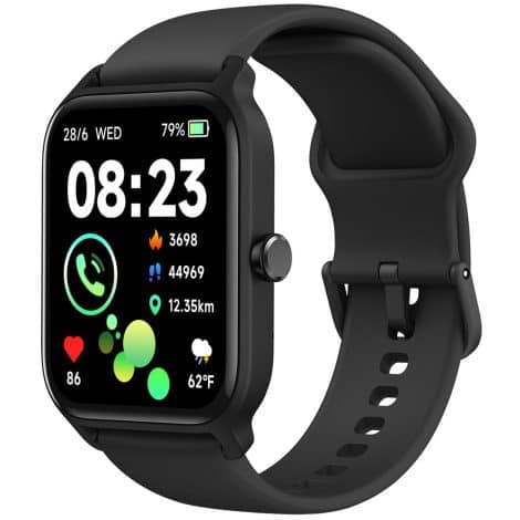 Konitee Smart Watch with Answer/Call, 1.8″ Touch Screen Trackers for Android/iPhone, Alexa, Fitness Monitor, IP68 Waterproof.