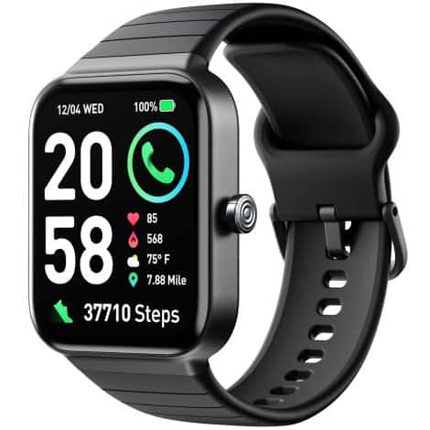 Fitpolo SmartWatch: Stylish 1.8″ Fitness Watch with Alexa, Heart Rate Monitor, Sleep Tracker, Waterproof, and more. Compatible with Android/iPhone.