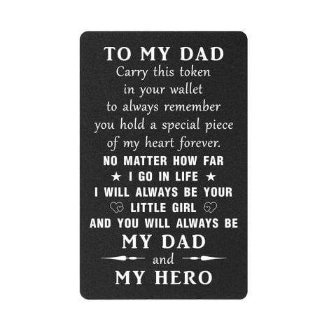 “TANWIH Always Daddy’s Girl Wallet Card Insert – Meaningful Father’s Day or Christmas Gift for Dad!”