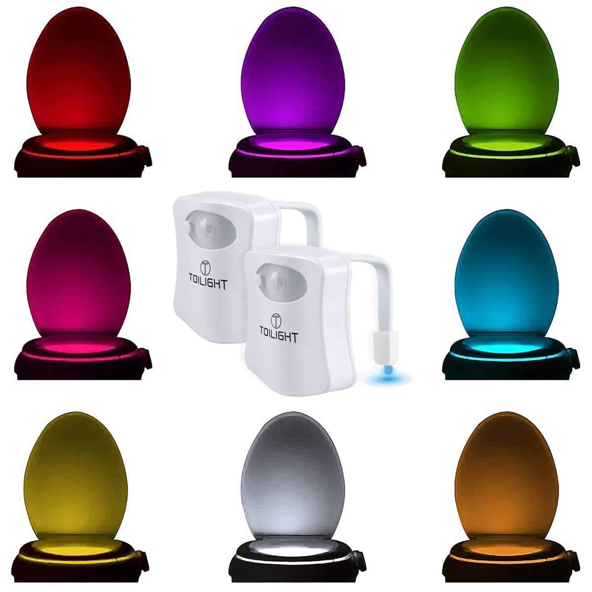 2 Pack The Original Toilet Night Light Tech Gadget. Fun Bathroom Motion Sensor LED Lighting Weird Novelty Funny Birthday Gag Stocking Stuffers for Men Women Him Her Mom Brother. Gifts Ideas