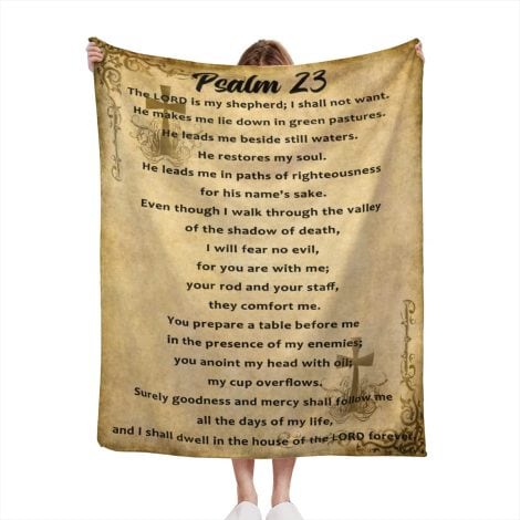 Christian Gifts Psalm 23 Blanket: Soft, Cozy, Plush, and Warm Religious Throw – Perfect for Women and Men.