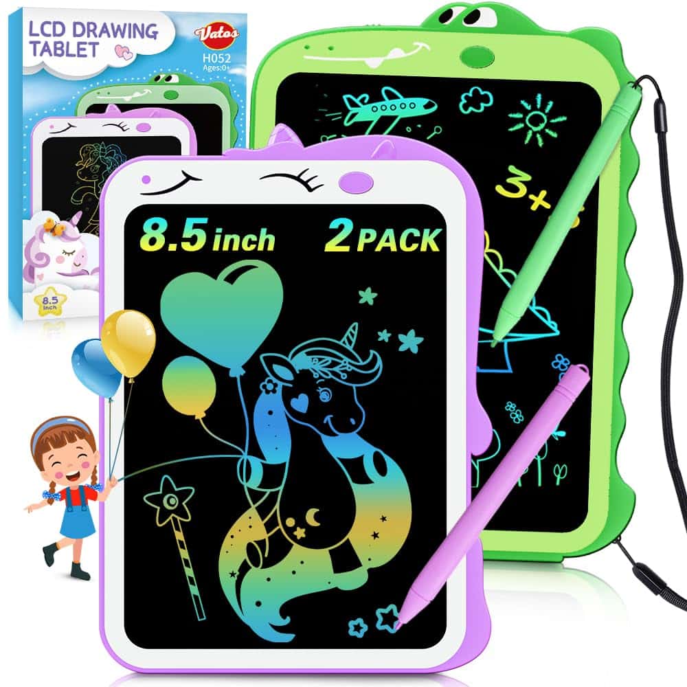 VATOS 2 Pack LCD Writing Tablet Toys, 8.5 Inch Horse+ Dinosaur Doodle Board Drawing Pads, Electronic Drawing Tablet Travel Christmas Birthday Gifts for Kids Ages 3 4 5 6 Year Old Girls Boys