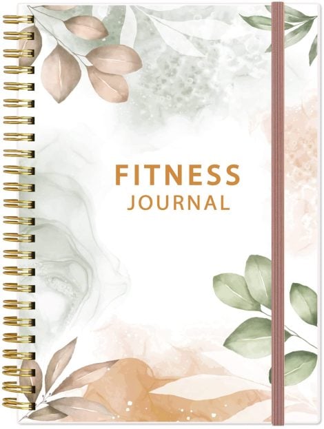 Rose Leaf A5 Fitness Journal – Track your daily workouts, weight loss progress, and personal wellness.