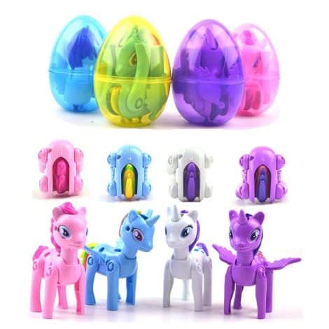 4 Pk. Unicorn Surprise Eggs with Toys Inside – Perfect Christmas Stocking Stuffers for Boys and Girls.