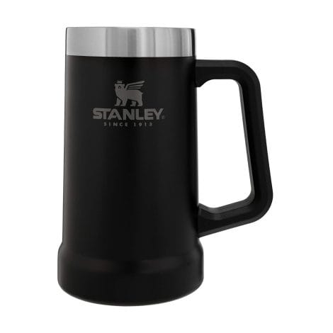 Stanley Big Grip Beer Stein: Ultimate Adventure Companion for American beer lovers, with a 24 oz capacity.