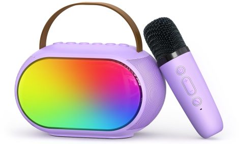 Purple Heroange Karaoke Machine – A fun and portable Bluetooth speaker gift perfect for kids, teens, and adults.