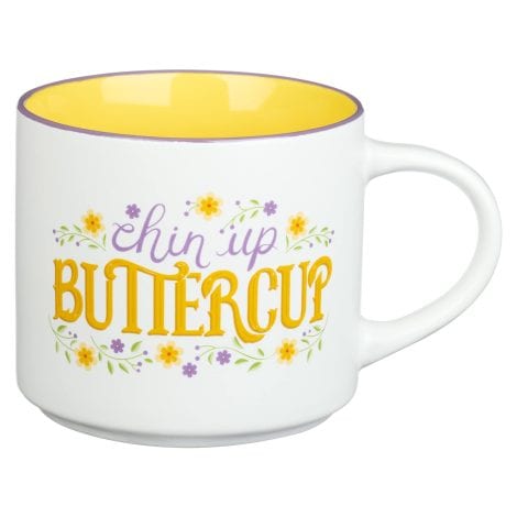 XL White Coffee Mug with Retro-Inspired Designs – Funny Birthday Gift for Women, Mom, Co-worker. Cheers, Buttercup!