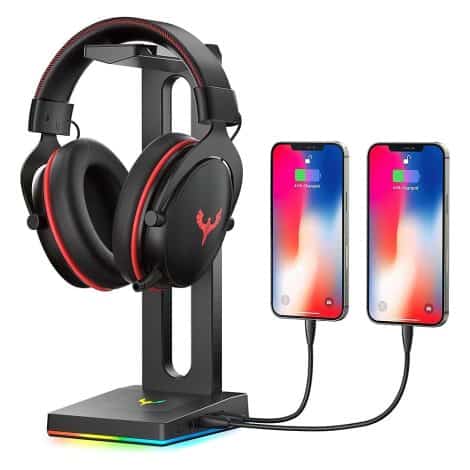 Blade Hawks HS18 Fancy Gaming Headphone Stand with RGB Lighting, AUX and USB Ports, for PC Gamers.