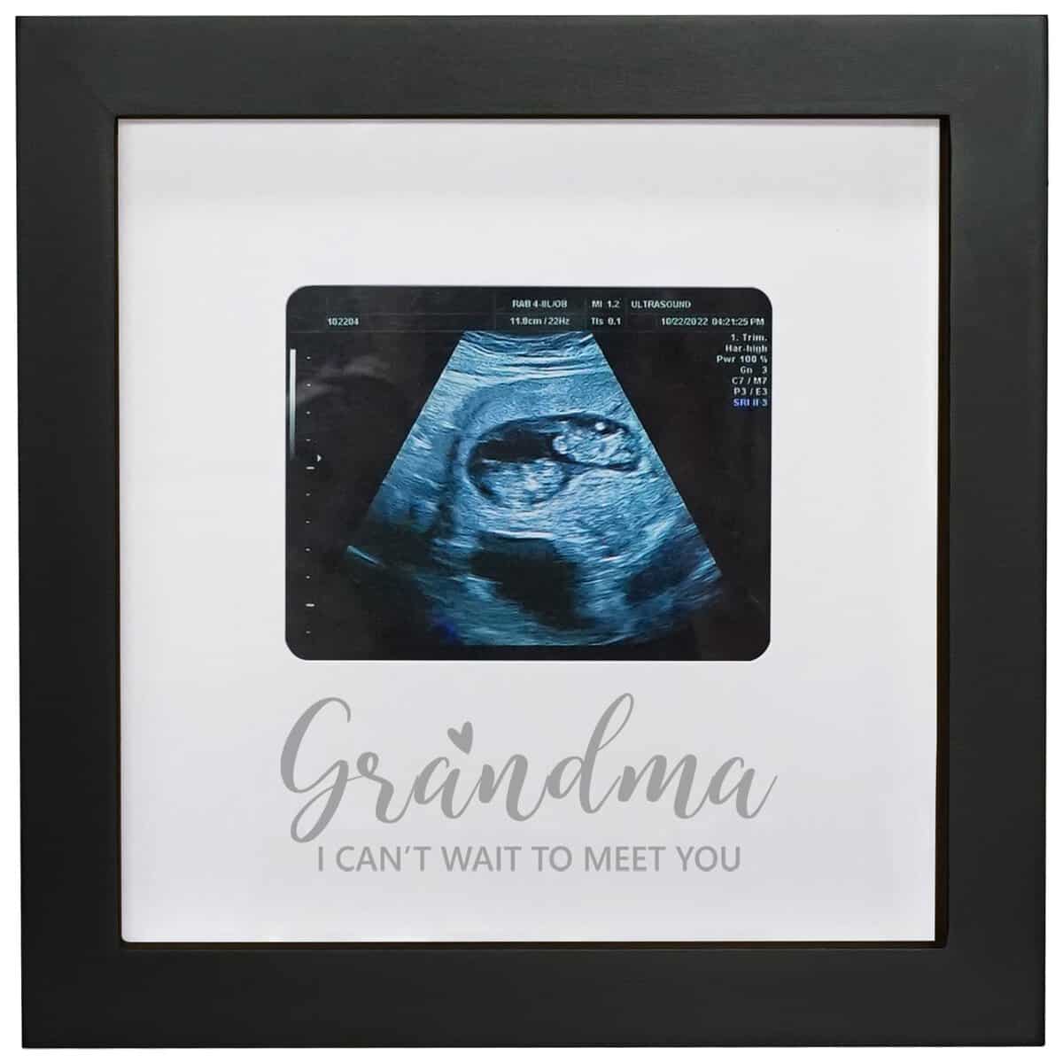 HAMUIERS Sonogram Picture Frames for Grandma, Ultrasound Picture Frame, Pregnancy Announcement for Grandma, Baby Announcement Ideas Ultrasound Photo Frame Nursery Décor, Black