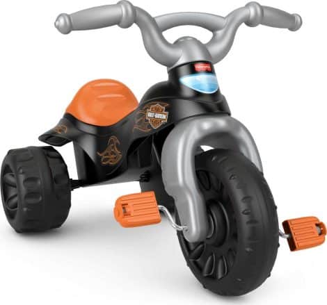 Black Fisher-Price Harley-Davidson Tough Trike Bike for Toddlers with Handlebar Grips and Storage, Only on Amazon.