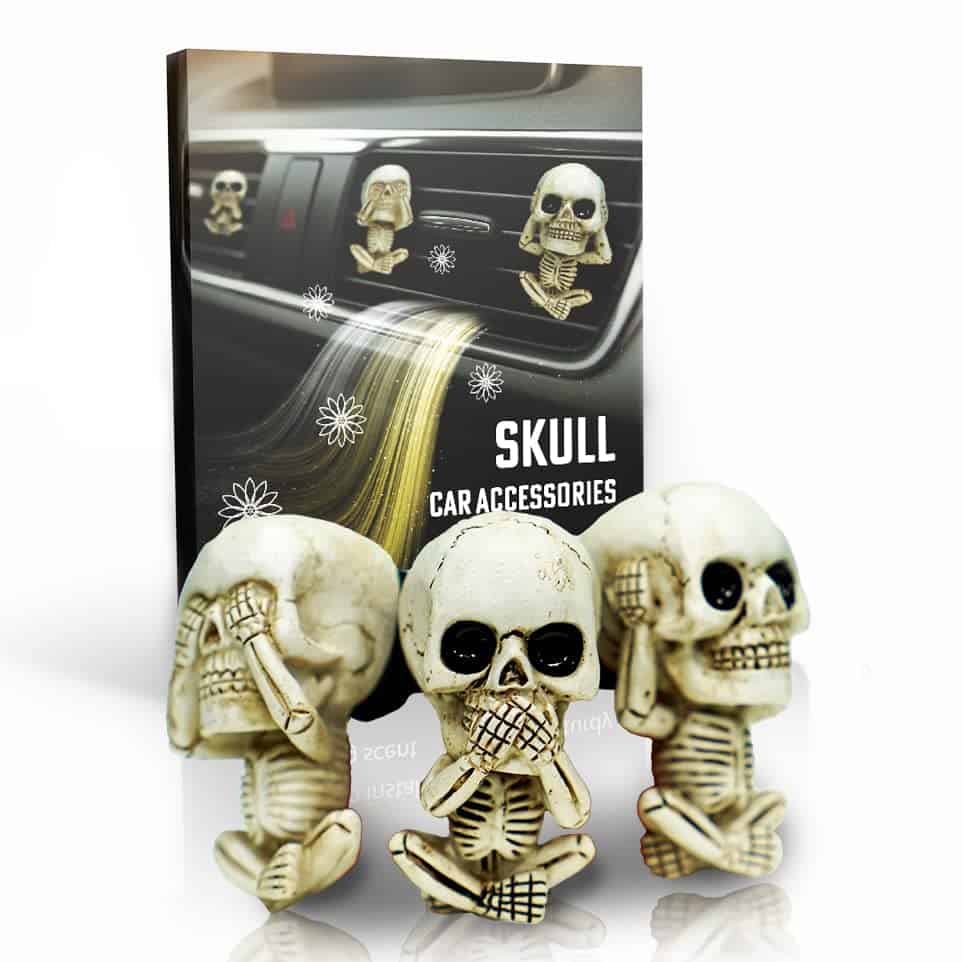 Halloween Skull Car Accessories For Women, Men, Teens, Skull Air Freshener Car, Car Skull Decor, Halloween Gifts Decorations, Cool Hippie Car Accessories, Christmas Gifts