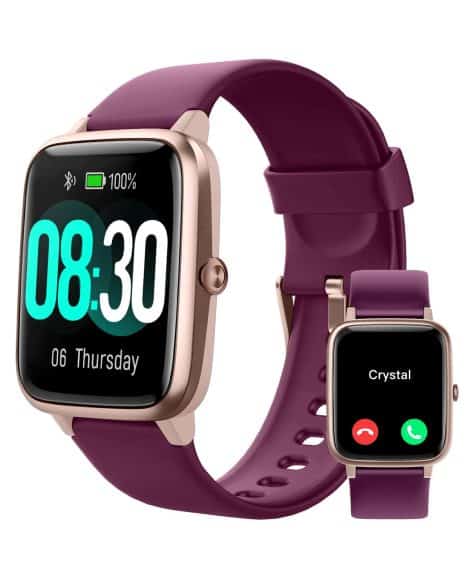 Dark Purple GRV Smart Watch: Women’s Waterproof Fitness Tracker with Heart Rate Monitor for iOS/Android Phones.