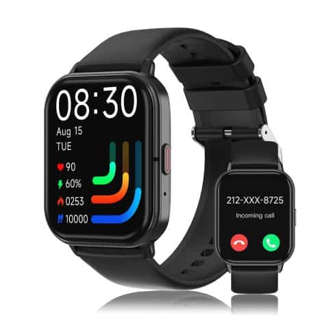 LTPDE Smart Watches for Men and Women with Call Capability. 1.83″ Fitness Tracker, IP68 Waterproof, Heart Rate Monitor.