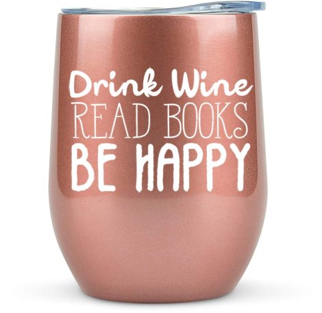 Bookish Bliss Wine Tumbler – Perfect for Book Clubs, Librarians, and Avid Readers – Literary Delight!