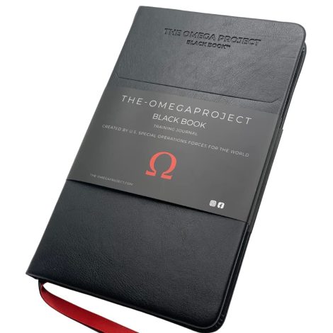 The Omega Project Black Book: An Elite Workout Planner made by Special Ops to track fitness, sleep, and nutrition.