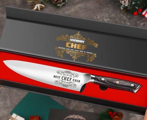 Men and women who love cooking will adore this 8-inch German steel kitchen knife set. Perfect gift for birthdays and Christmas!