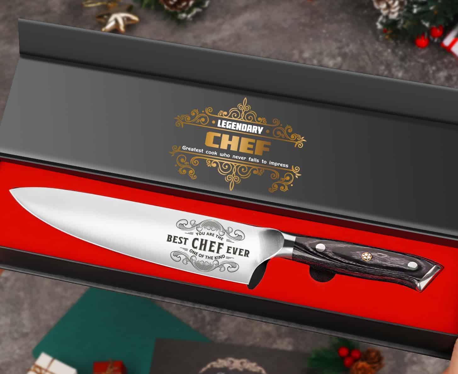 Gifts for Men Women Chef Christmas, 8 inch Professional Kitchen Knife Gift Set, German High Carbon Stainless Steel Chef's Knife, Birthday Gifts for Men, Christmas Stocking Stuffers