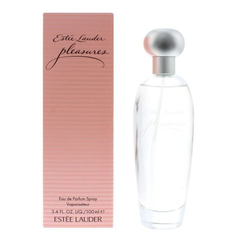 Estee Lauder’s Pleasures for Women, a 3.4 oz Eau De Parfum Spray, bringing joy and elegance.