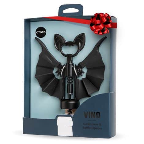 OTOTO Vino Spooky Bat Wine Opener: A fun 2-in-1 opener for wine and beer, perfect for wine lovers.