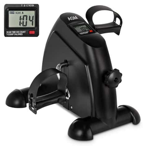 Compact Workout Bike, AGM Under Desk Bike for Arm & Leg Exercise with LCD Display